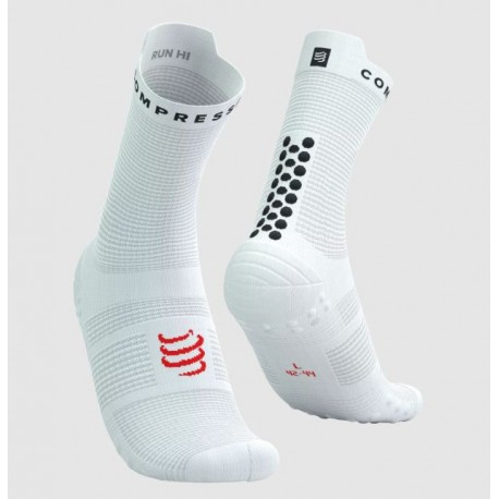 CALCETINES COMPRESSPORT PRO RACING SOCKS V4.0 RUN HIGH WHITE-BLACK XU00046B00