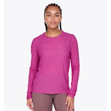 CAMISETA MUJER HOKA AIROLITE RUN LONG SLEEVE FUCSIA 1151083