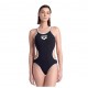BAÑADOR ARENA ONE DOUBLE CROSS BACK ONE PIECE BLACK-WHITE-SILVER 4732505