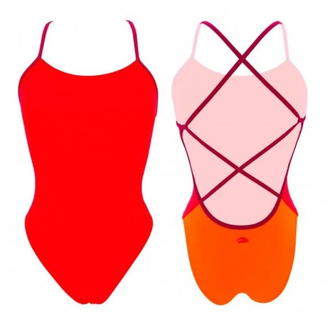 BAÑADOR TURBO MUJER NATACIÓN SIRENE TRICOLOR 0025-CEREZA 89089T3