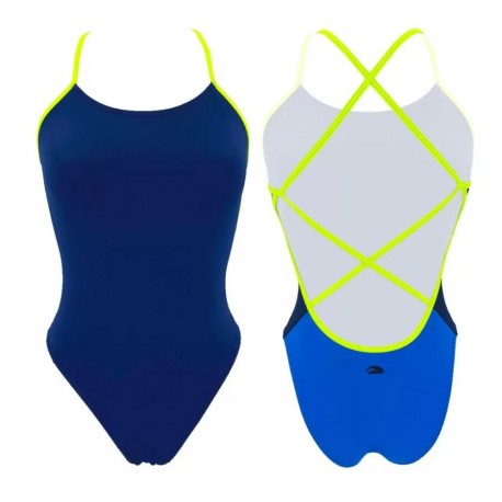 BAÑADOR TURBO MUJER NATACIÓN SIRENE TRICOLOR 0007-MARINO 89089T3