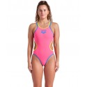 BAÑADOR ARENA MUJER ONE DOUBLE CROSS BACK ONE PIECE SHOCKING PINK-BLUE RIVER-SOFT GREEN 4732988