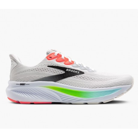 ZAPATILLA HOMBRE BROOKS GHOST 17 WHITE-PINK CLAY-GECKO 1104421D112