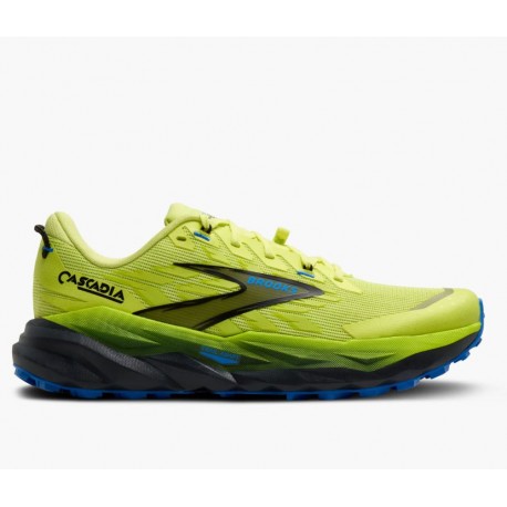 ZAPATILLA HOMBRE BROOKS CASCADIA 19 SUNNY LIME-BLACK-BLUE 1104571D722
