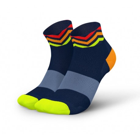 CALCETINES INCYLENCE ULTRALIGHT WAVES SHORT NAVY ORANGE 0102581