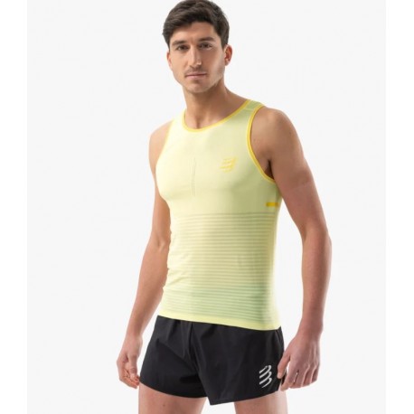 CAMISETA COMPRESSPORT SIN MANGAS HOMBRE PRO RACING SINGLET LIGHT YELLOW ATSM742703