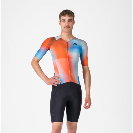 CASTELLI TRISUIT HOMBRE INTEGRAL FREE SAN REMO 3 MANGA CORTA PAPRIKA-WINTER SKY-BLACK 8625083655