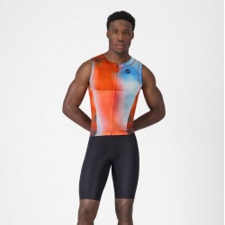 CASTELLI TRISUIT HOMBRE INTEGRAL FREE SAN REMO 3 SIN MANGAS PAPRIKA-WINTER SKY-BLACK 8625084655