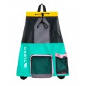 BOLSA TURBO MESH CON BOLSILLOS VERDE-ROSA 28-30L 60X50CM 98135