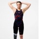 BAÑADOR SPEEDO MUJER FASTSKIN LZR PURE VALOR 2.0 PRINTED OB KNEESKIN NEGRO-ROJO 8-A000408007