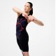 BAÑADOR SPEEDO MUJER FASTSKIN LZR PURE VALOR 2.0 PRINTED OB KNEESKIN NEGRO-ROJO 8-A000408007