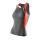 WOMAN PERFORM TRI SINGLET CHARCOAL-SUNSET ORANGE WT2851A