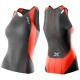 WOMAN PERFORM TRI SINGLET CHARCOAL-SUNSET ORANGE WT2851A